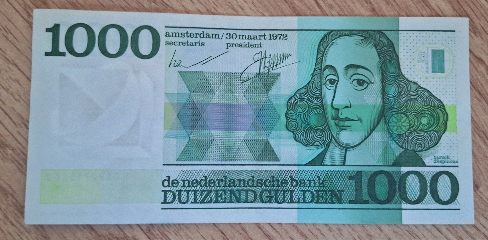Heel mooi 1000 Gulden biljet uit 1972 - Spinoza, Ophalen, 1000 gulden