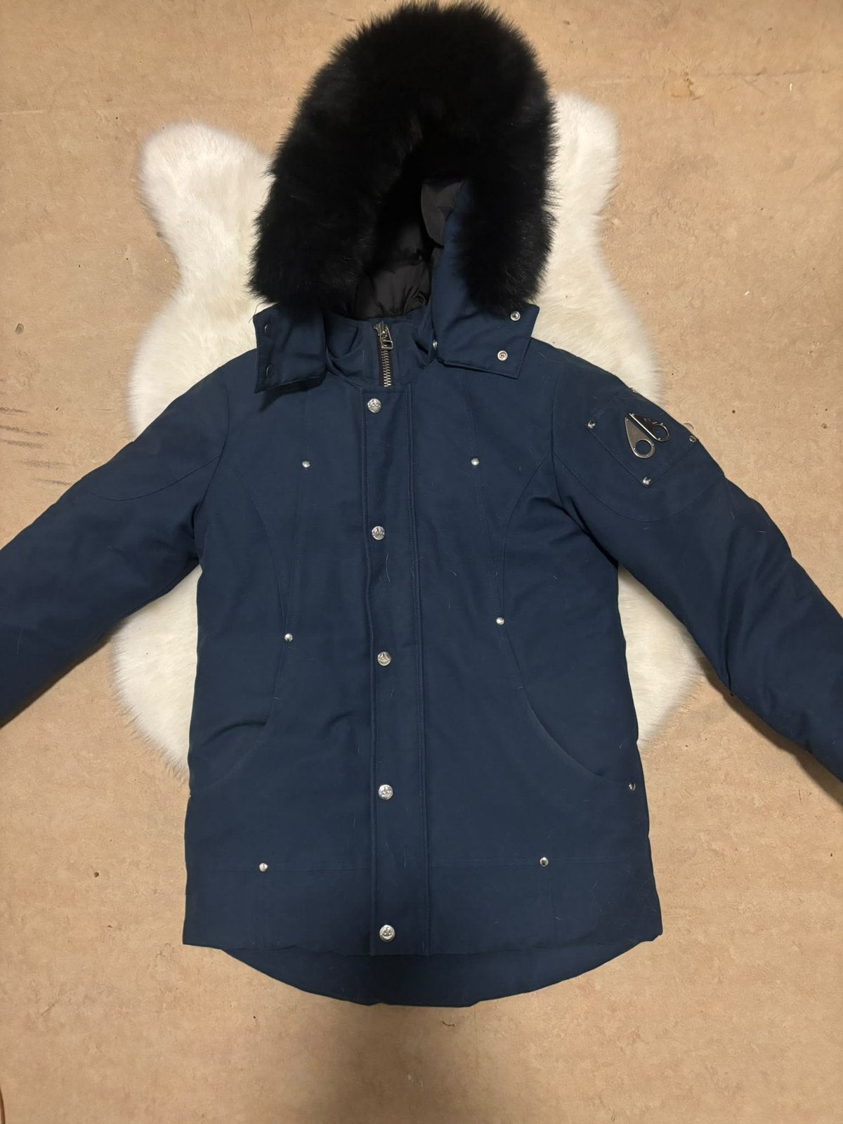 Moose knucles jas, Ophalen of Verzenden, Zo goed als nieuw, Maat 46 (S) of kleiner, Blauw