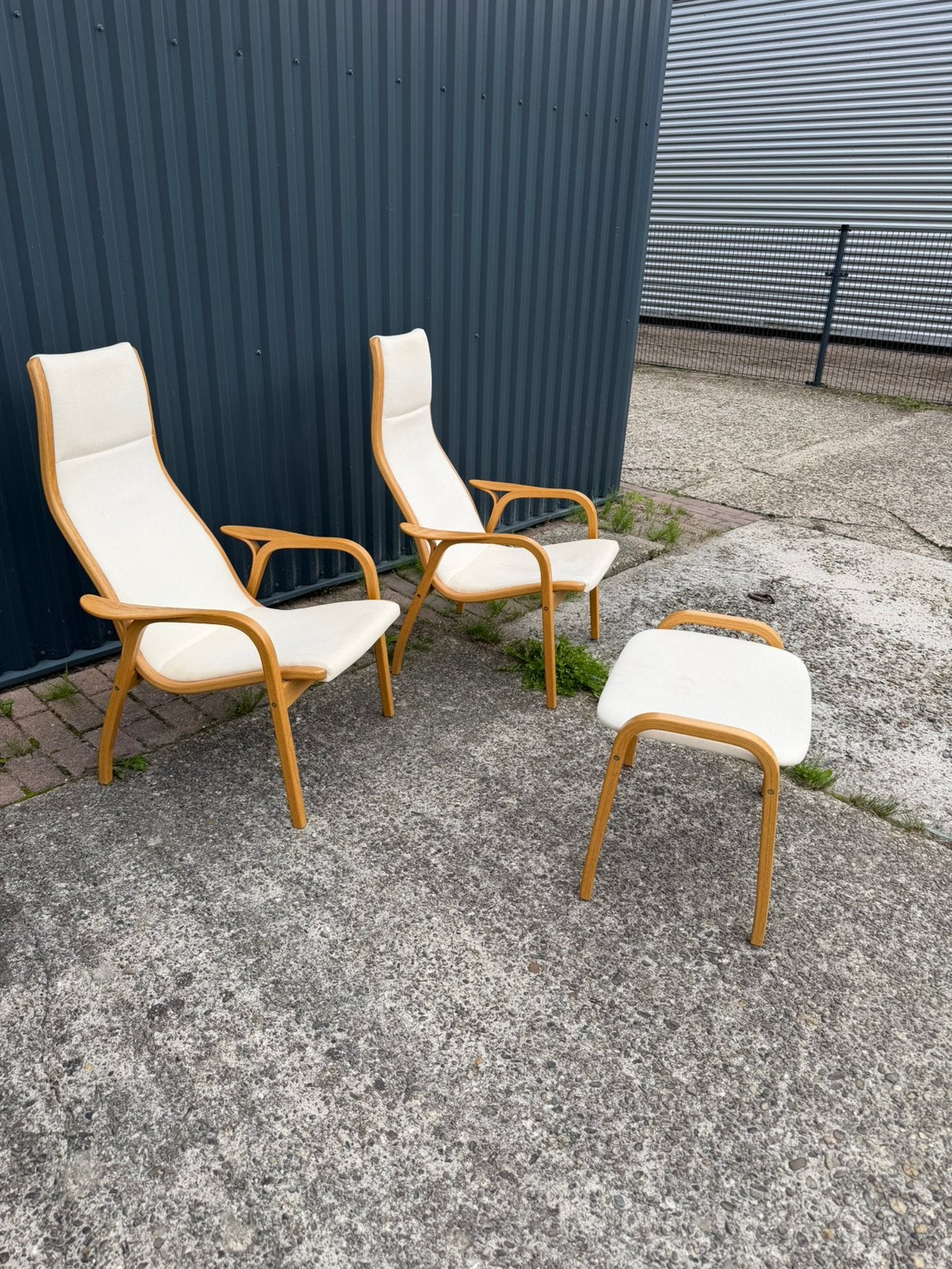 Vintage lamino stoel design fauteuil yngve ekström swedese, Ophalen, Minder dan 50 cm, Gebruikt, C