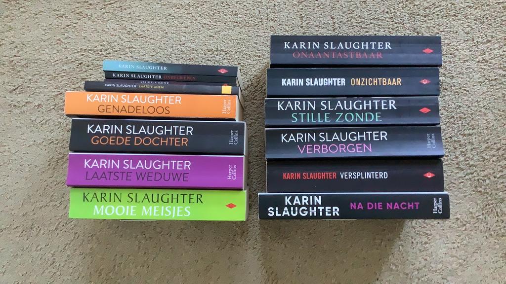 Karin Slaughter, 14 (nog 10)x: Stille zonde - Na die nacht -, Ophalen of Verzenden, Zo goed als nieuw, Karin Slaughter, Nederland