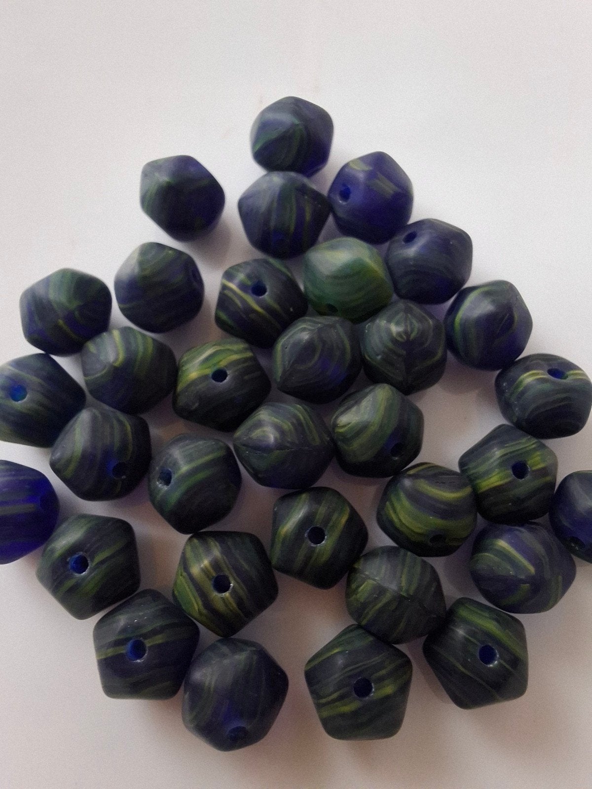 33 stuks czech glaskralen groen blauw kralen partij, Kraal, -, -, Nieuw
