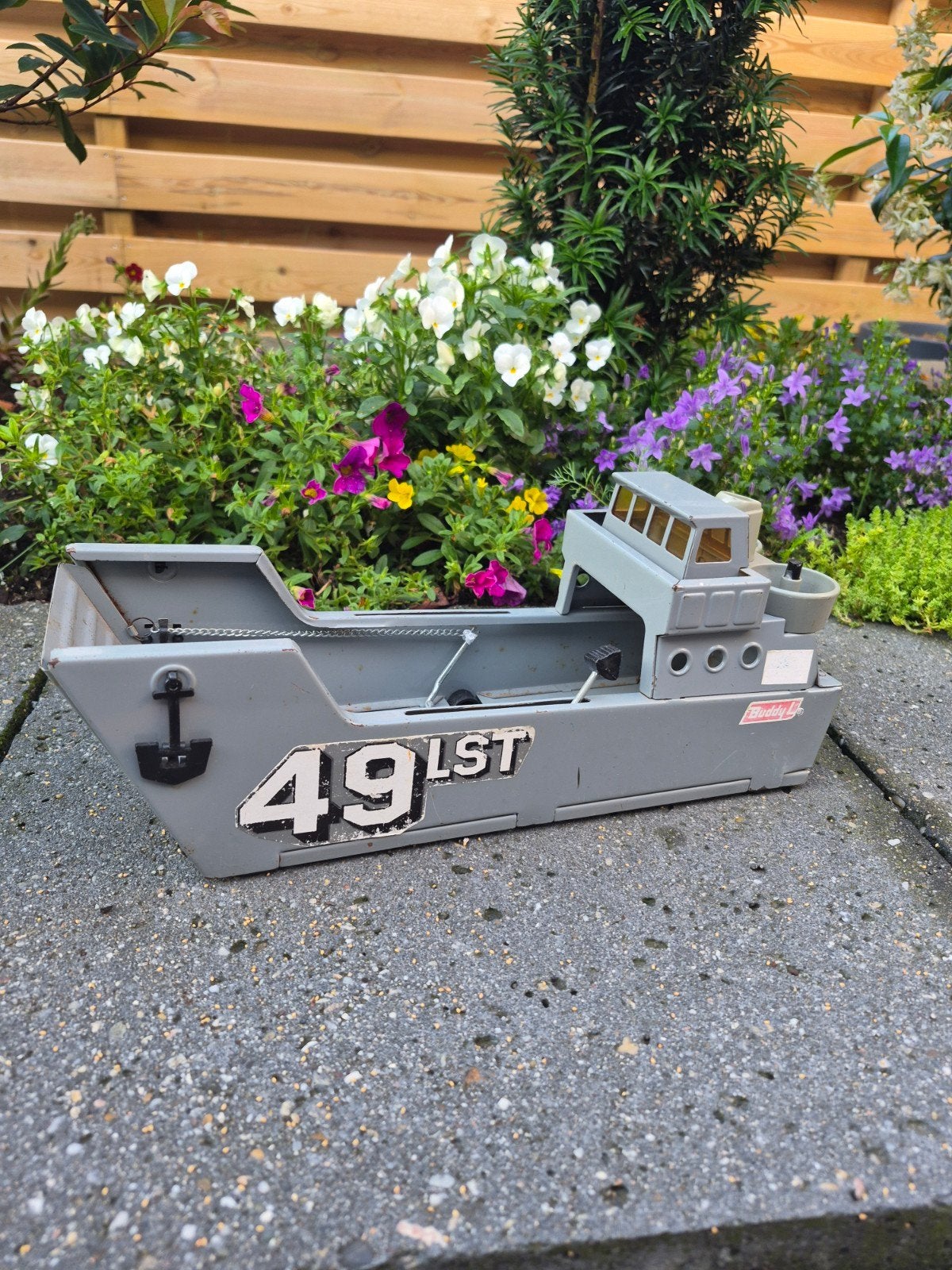 Budy L schip blik vintage boot oorlogsschip antiek speelgoed, Ophalen of Verzenden, Gebruikt