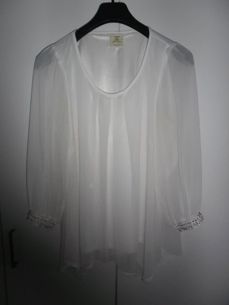 J.C. Sophie Witte Doorzichtige Blouse Met Kraaltjes Maat 40, Maat 38/40 (M), Wit, Nieuw, Ophalen of Verzenden