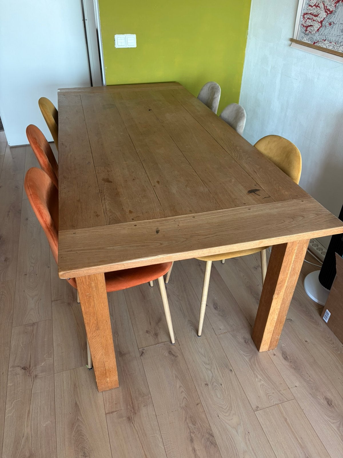 Eikenhout Tafel, Huis en Inrichting, Ophalen, Gebruikt, Eikenhout, 200 cm of meer