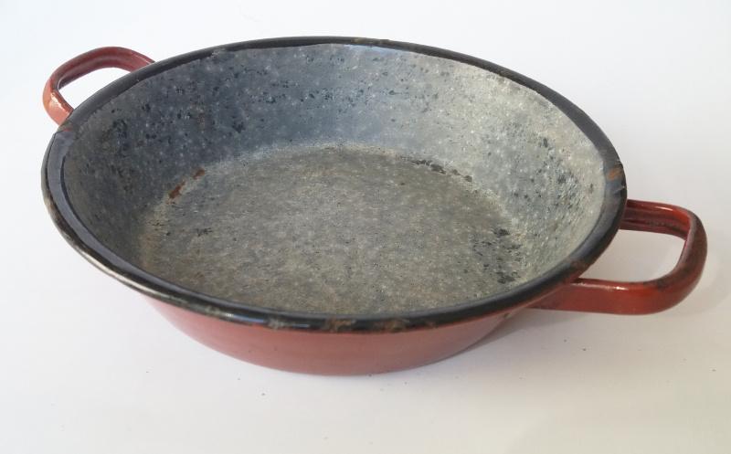 Vintage klein rond geemailleerd pannetje, Ophalen of Verzenden