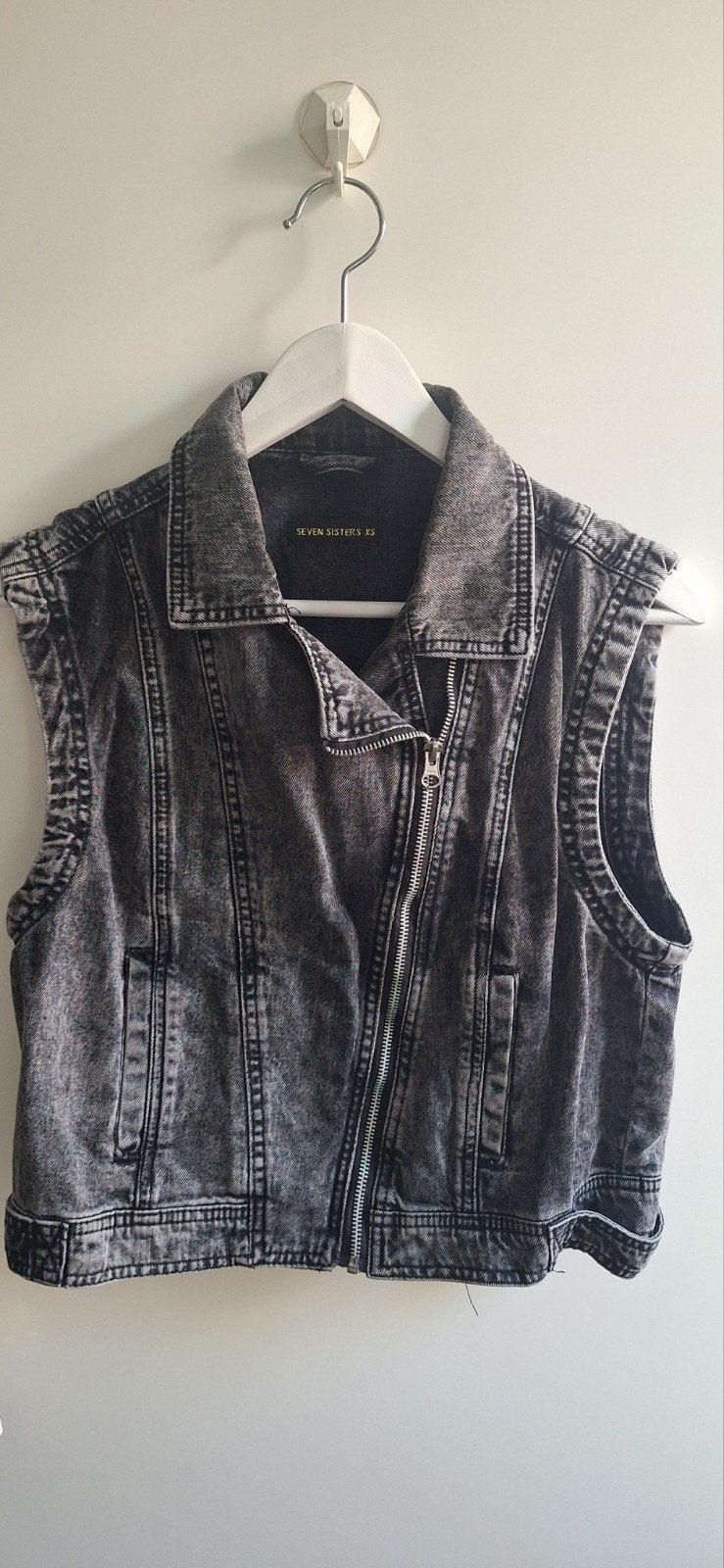Seven Sisters XS Zwart Denim Gilet, Seven Sisters, Zwart, Ophalen of Verzenden, Zo goed als nieuw