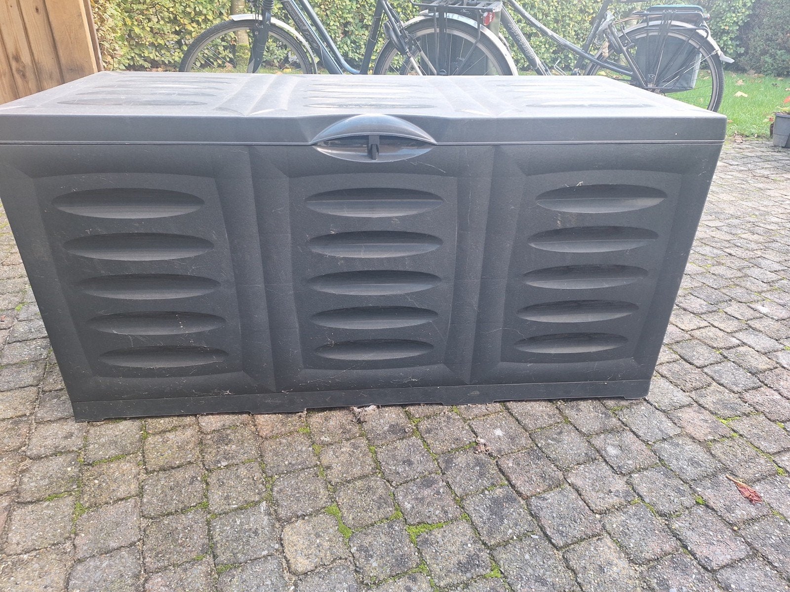 Opbergbox met 4 Hartman tuinkussens, Tuin en Terras, Ophalen, Gebruikt