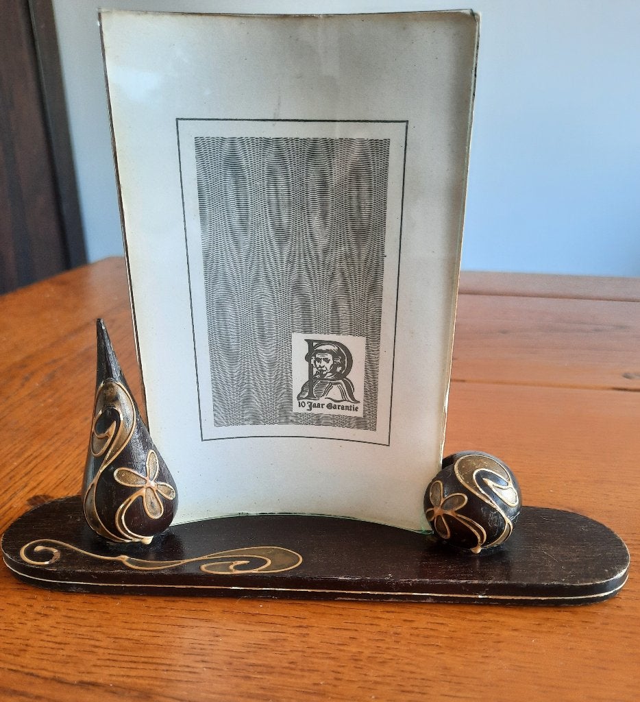 vintage houten fotolijst met gebogen glas, Ophalen