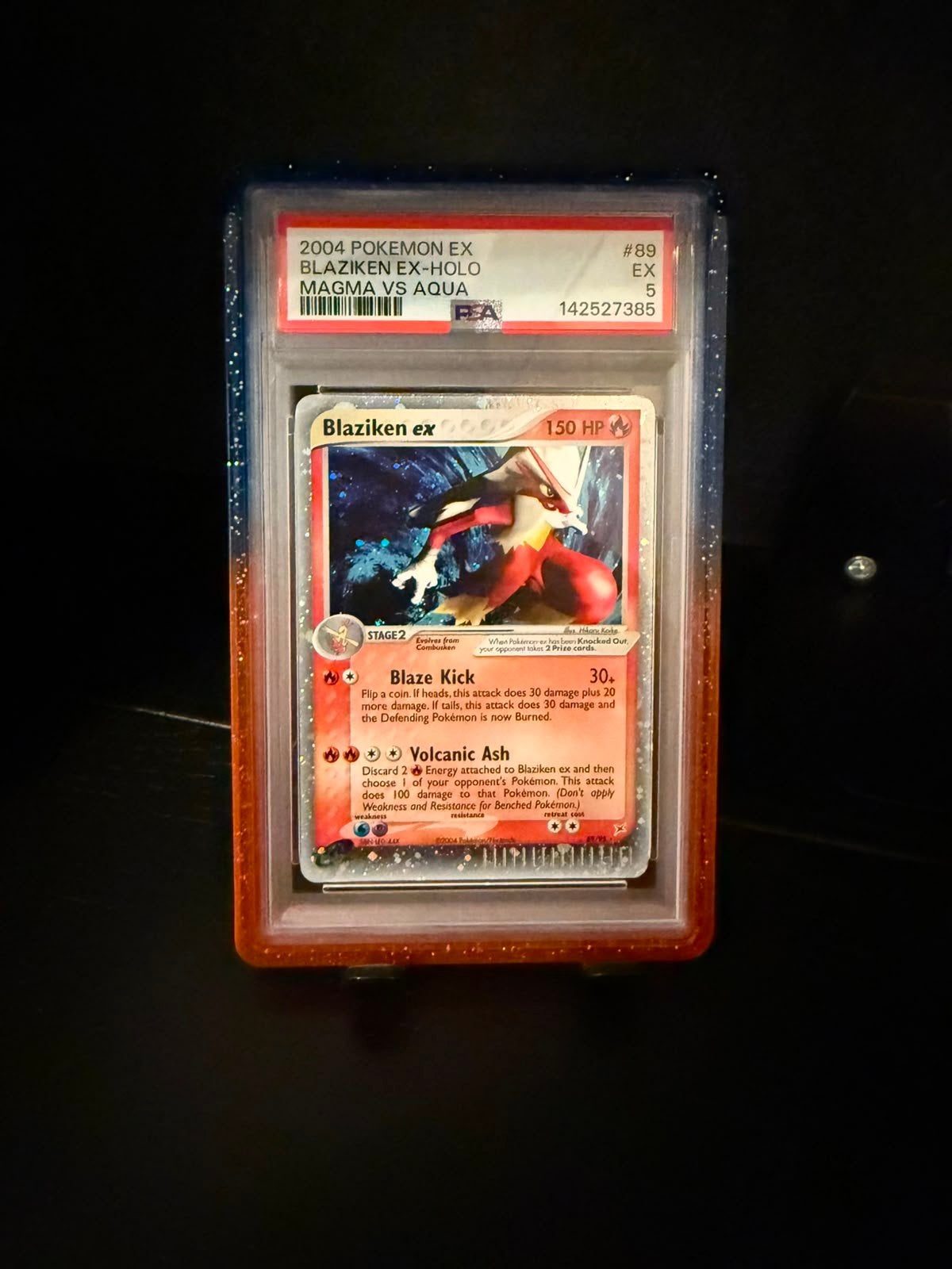 Pokemon Blaziken Ex Holo | PSA 5 | 89/95, Ophalen of Verzenden, Zo goed als nieuw, Losse kaart