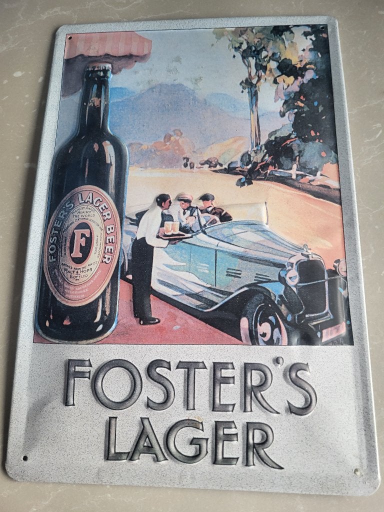 FOSTER'S BIER - 330 - FOSTER'S LAGER. TEKST !!!!!!!, Verzamelen, Ophalen, Nieuw, Reclamebord, Plaat of Schild, Overige merken