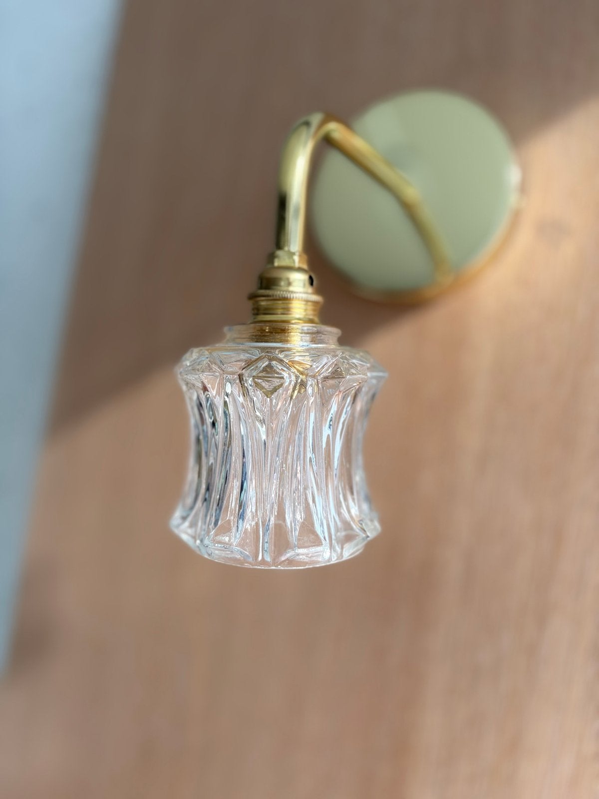 Vintage, retro klein glazen lampenkapje, Huis en Inrichting, Wit, Gebruikt, Ophalen of Verzenden, Glas
