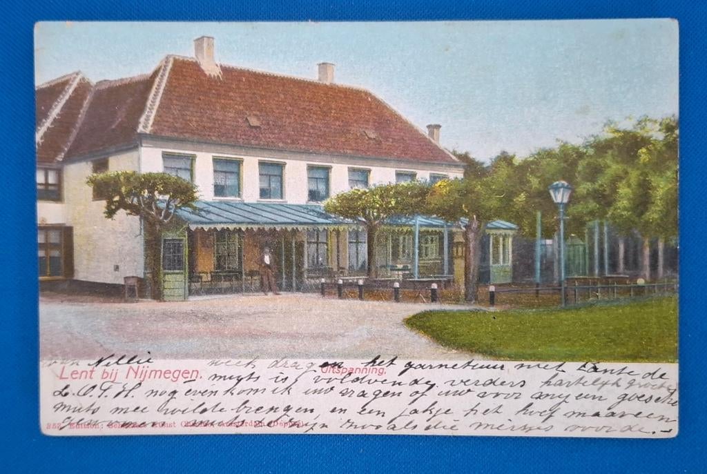 Ansichtkaart Lent bij Nijmegen Uitspanning 1906, Verzamelen, Ansichtkaarten | Nederland, Ophalen of Verzenden, Voor 1920, Gelopen