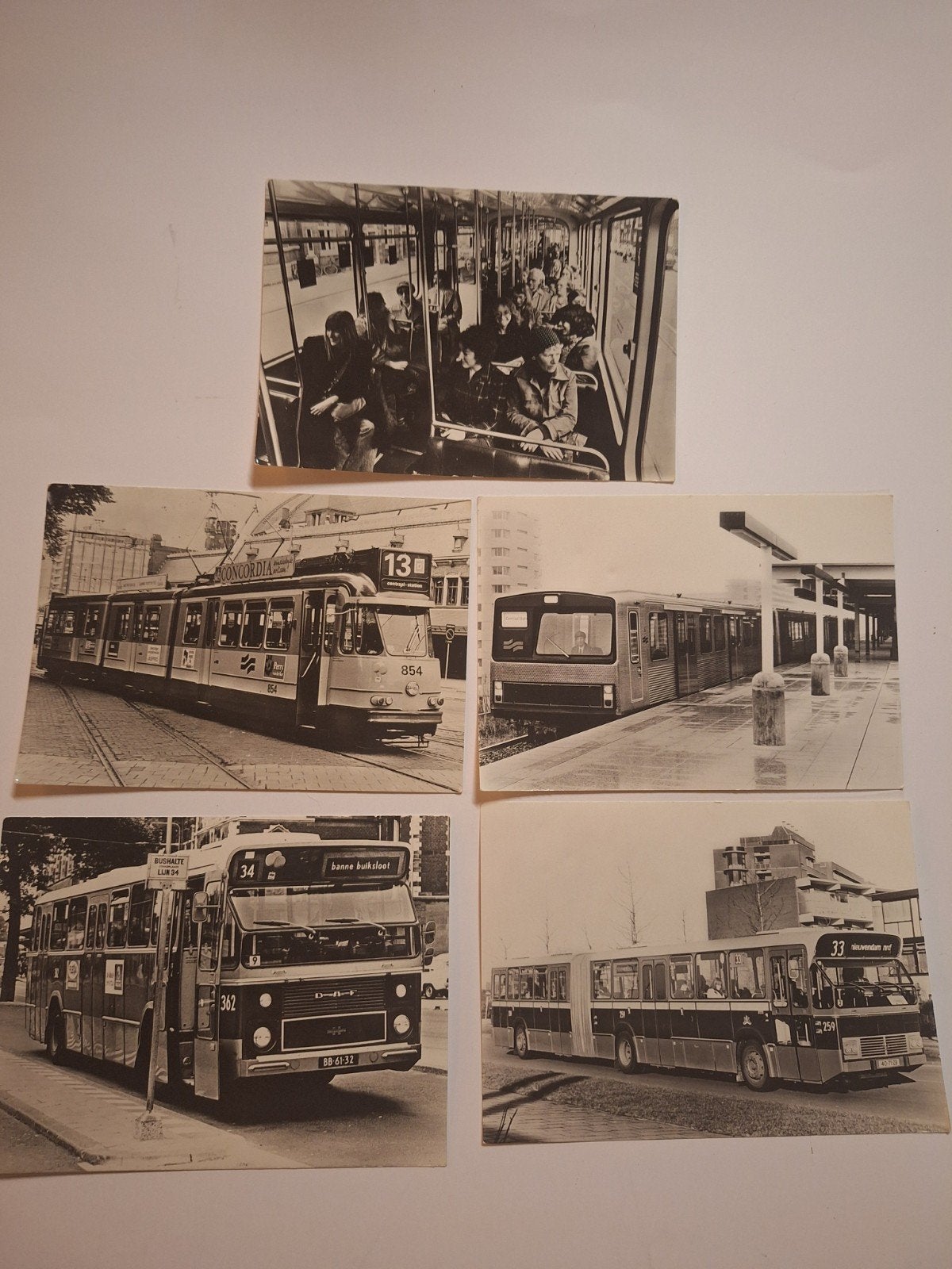 5x Fotografie Bus en Tram - Historische Vervoersbeelden, Verzamelen, 1960 tot 1980, Gebruikt, Foto, Ophalen of Verzenden