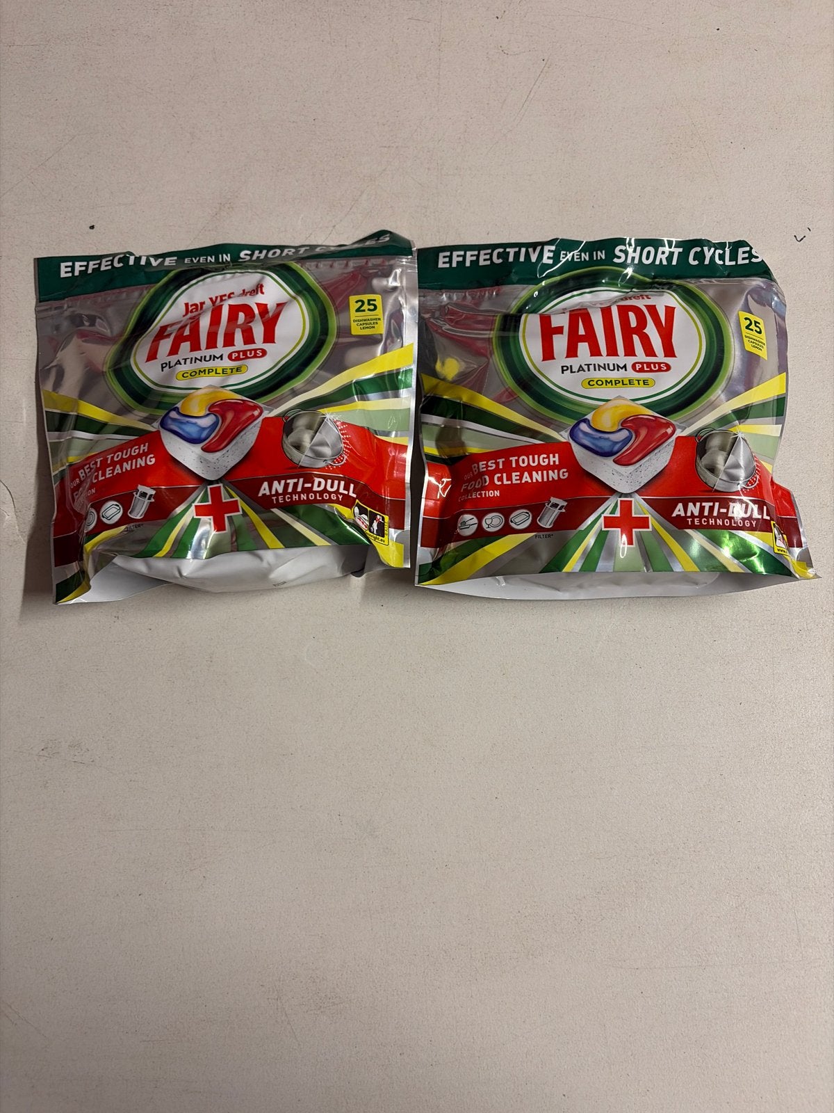 2x Fairy Platinum Plus Complete Vaatwastabletten 25 stuks, Ophalen of Verzenden, F, F, F