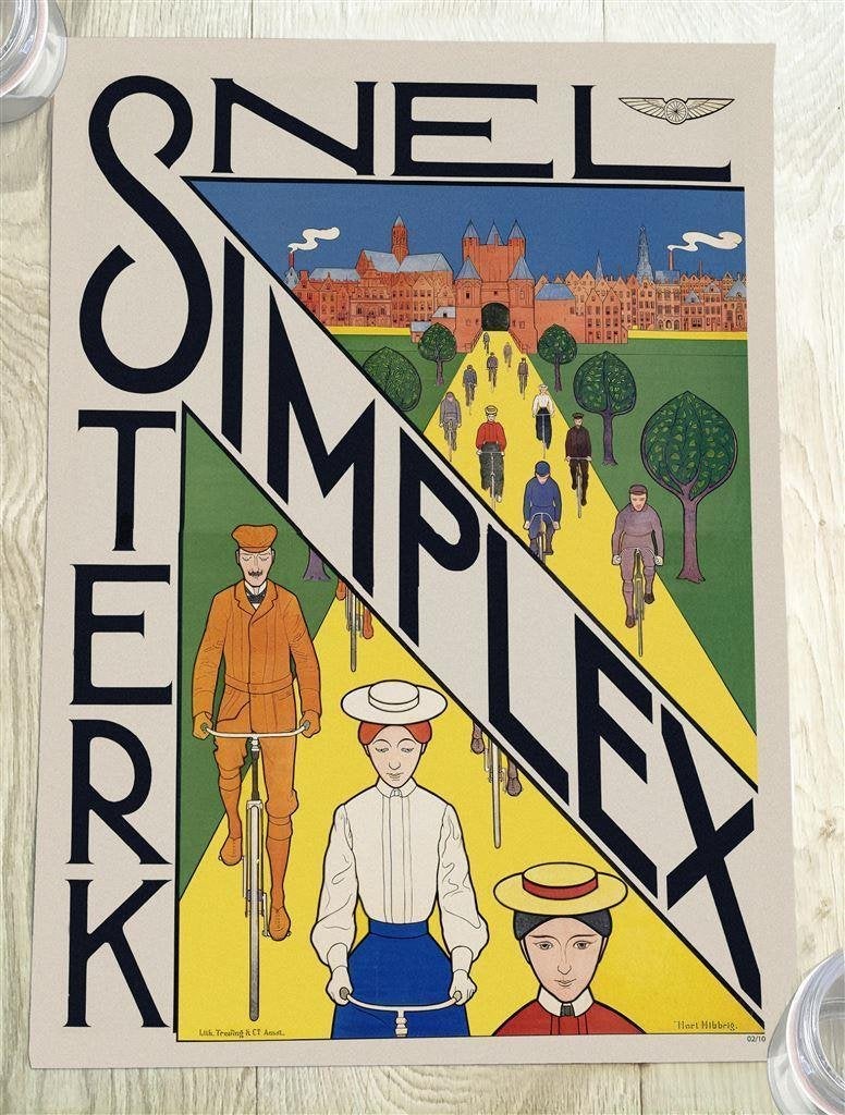 SIMPLEX Fietsen Gelimiteerde Vintage Fiets Poster Affiche, Verzenden