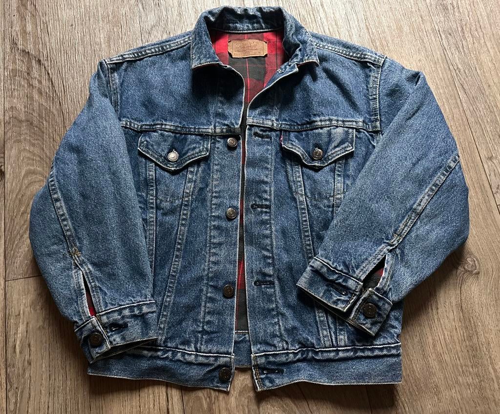 Vintage Levis spijkerjas buffalo plaid made in USA maat XS, Kleding | Dames, Ophalen of Verzenden, Gedragen, Maat 34 (XS) of kleiner