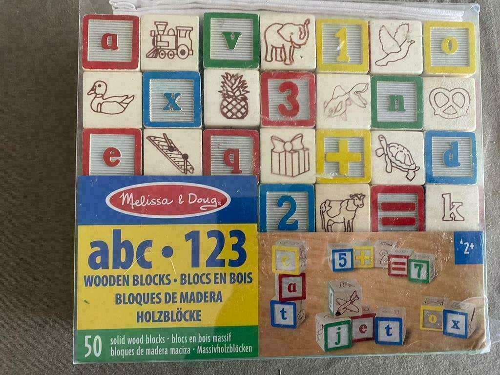 Houten blokken ABC-123, Melissa & Doug nieuw, Ophalen of Verzenden, Nieuw, Taal en Lezen