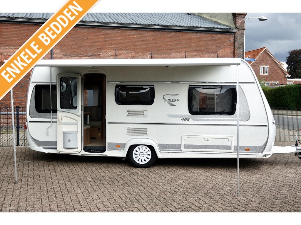 Fendt Bianco 465 TG Mover Luifel Zonnepaneel 2015 1500 KG, Caravans en Kamperen, Caravans, Schokbreker, Bedrijf, Treinzit, Tot en met 4