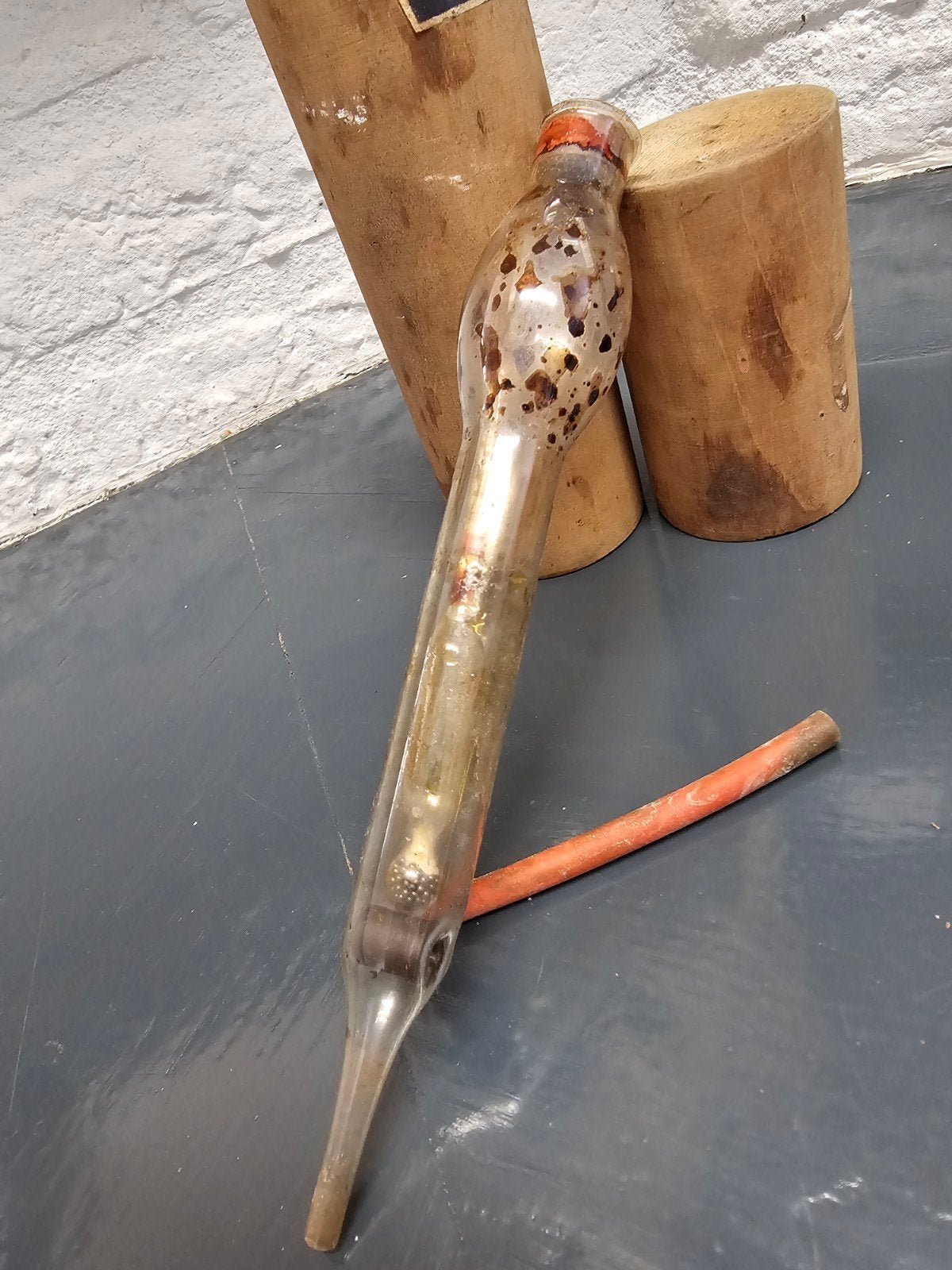 Antieke Geco Pipet in Houten Koker - Brouwerij Gereedschap, Ophalen of Verzenden