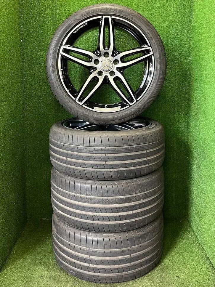 Originele 19 inch Mercedes AMG velgen banden E-klasse W213, Auto-onderdelen, Banden en Velgen, 19 inch, Gebruikt, 275 mm, Banden en Velgen