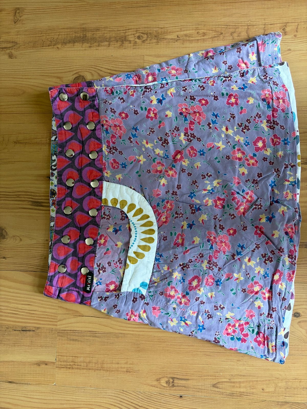 Moshiki wikkelrok - Meerkleurig met bloemen, Maat 38/40 (M), Meerkleurig, Ophalen of Verzenden, Zo goed als nieuw