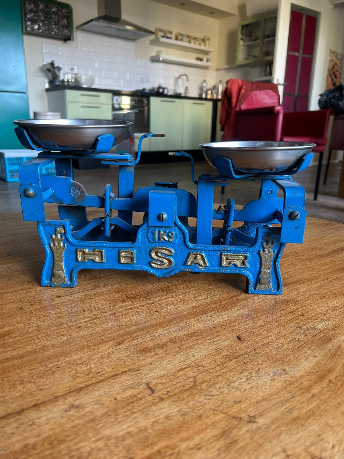 Vintage H-SAR dubbele weegschaal – decoratief en uniek, Antiek en Kunst, Ophalen