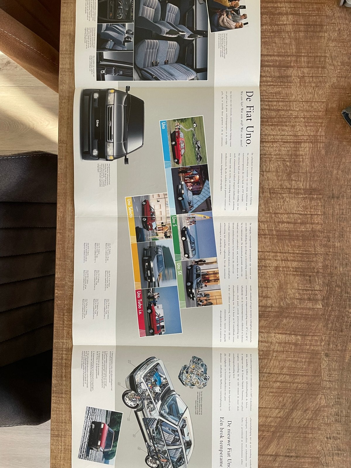 Fiat Uno Dunne Openklap Folder - Origineel, Ophalen of Verzenden, Zo goed als nieuw