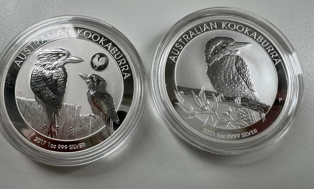 Perth Mint Australian Kookaburra – Set van 2 zilveren munten, Verzenden, Zilver