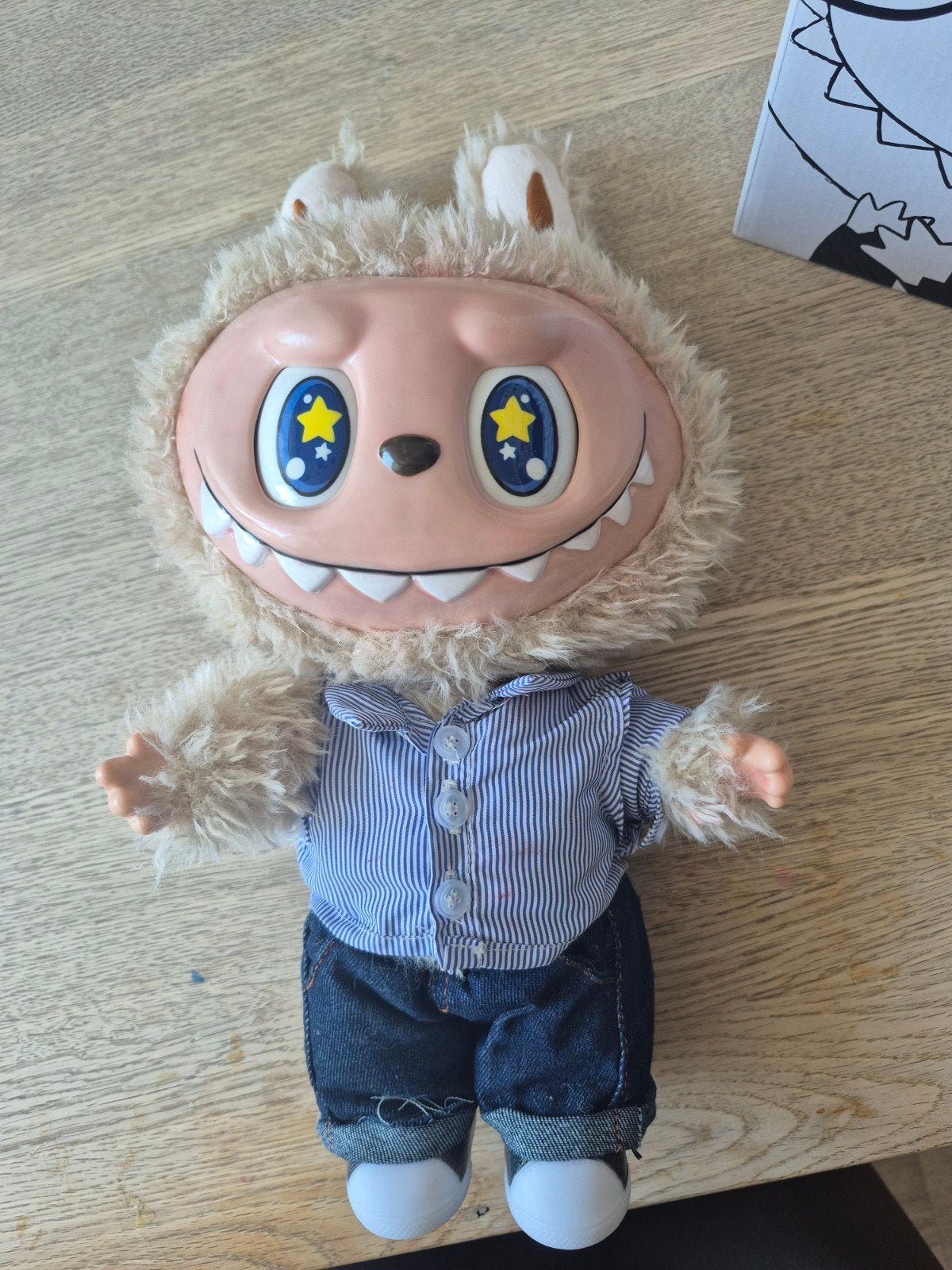 Grote Labubu knuffel 40cm met omkeerbaar gezicht en kleding, Kinderen en Baby's, Speelgoed | Knuffels en Pluche, Overige merken