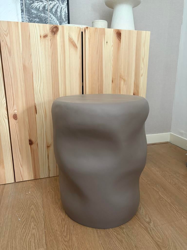 Bijzettafel 2x Leenbakker beige, Overige materialen, Minder dan 55 cm, Rond, Zo goed als nieuw