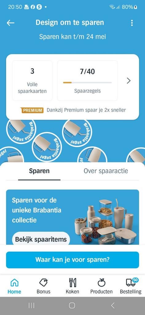 AH spaarkaarten brabantia, Albert Heijn, Ophalen