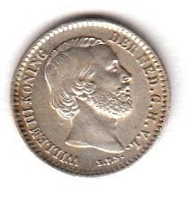 Willem III - 10 cent 1877 P- -Sch.655, Verzenden, Koning Willem III, 10 cent, Zilver