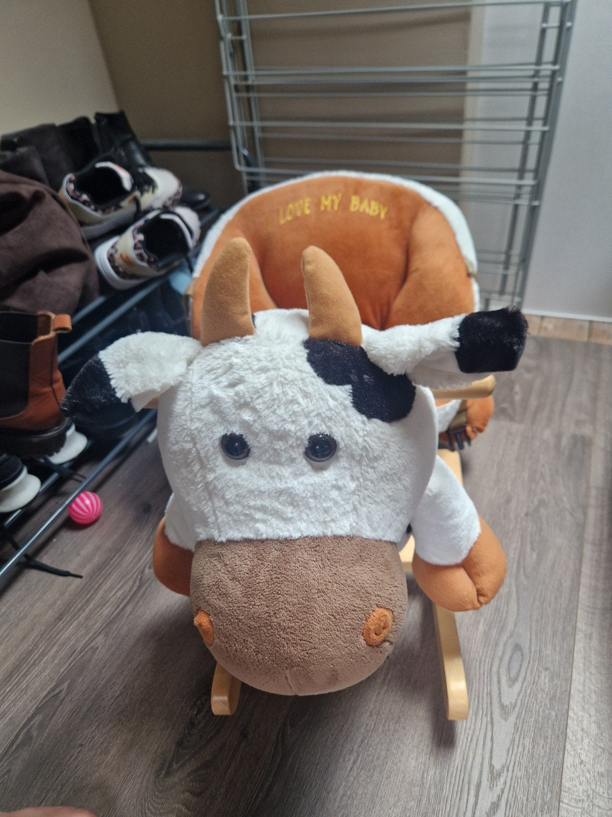 Leuke koe schommelstoel met geluid voor baby's, Ophalen, Gebruikt, Overige typen, Met geluid