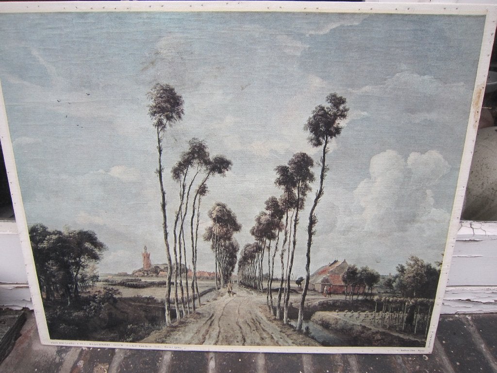 Mooie Opgeplakte prent Meindert Hobbema,Middelharnis, Ophalen of Verzenden, Voor 1940, Gebruikt, Overige onderwerpen