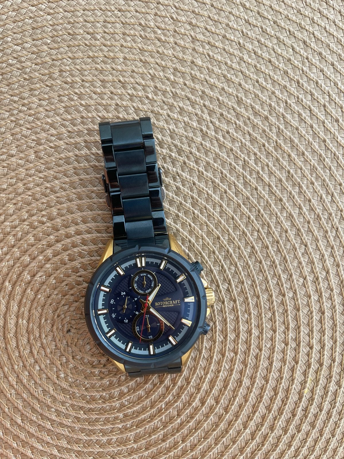 Rotorcraft horloge - Zwart met gouden accenten, Overige merken, Staal, Polshorloge, Ophalen of Verzenden