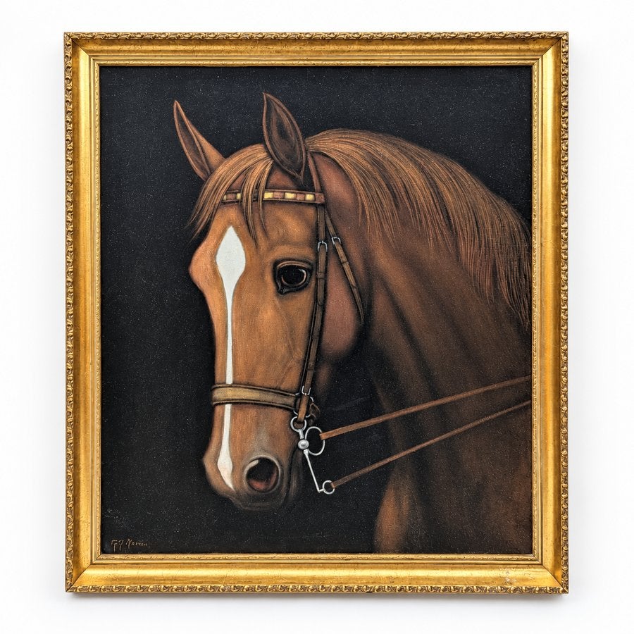 G.J. Adema (1898-1981) - Paard op fluweel