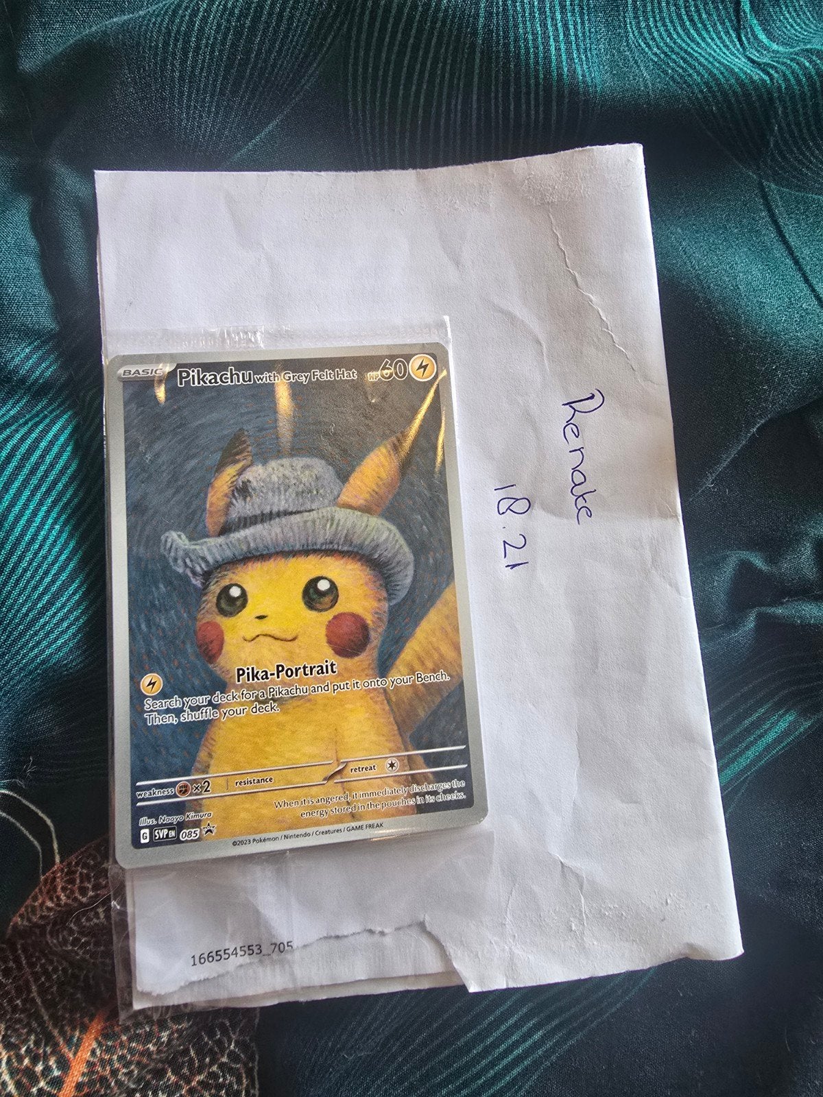 Pikachu met Grijze Vilten Hoed Pokémon Kaart, Ophalen of Verzenden, Nieuw
