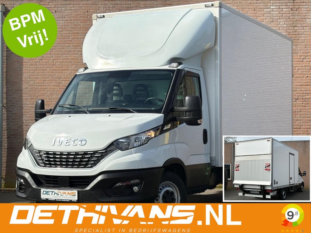Iveco Daily 35S14 140PK Hi-Matic Bakwagen + Laadklep 20m³, Auto's, Bestelauto's, Automaat, Gebruikt, Wit, Bedrijf