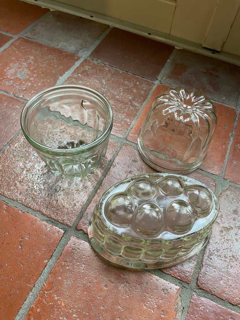 Glazen puddingvormen, Overige typen, Verzenden, Gebruikt, Glas