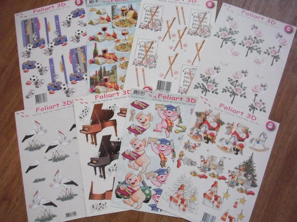 8 Foliart 3D knipvellen -3, Ophalen of Verzenden, Nieuw, Overige thema's, Knipvel