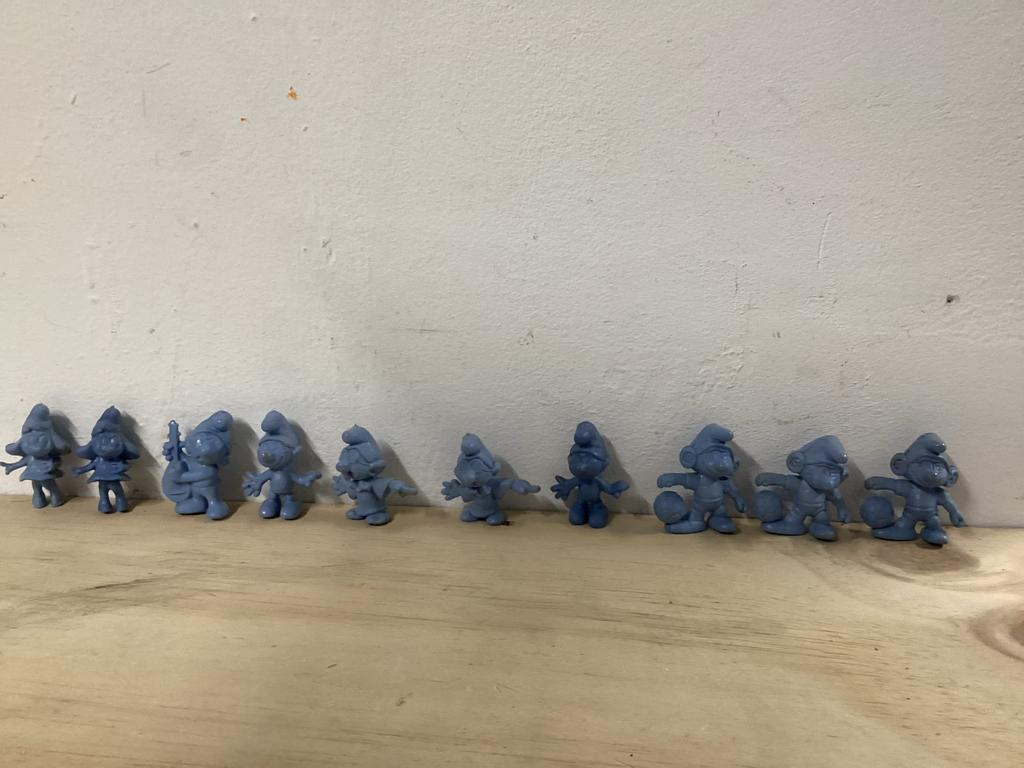 10 blauwe Smurfen poppetjes retro vintage lichtblauw, Verzamelen, Ophalen of Verzenden, Gebruikt, Verschillende Smurfen, Poppetje, Figuurtje of Knuffel