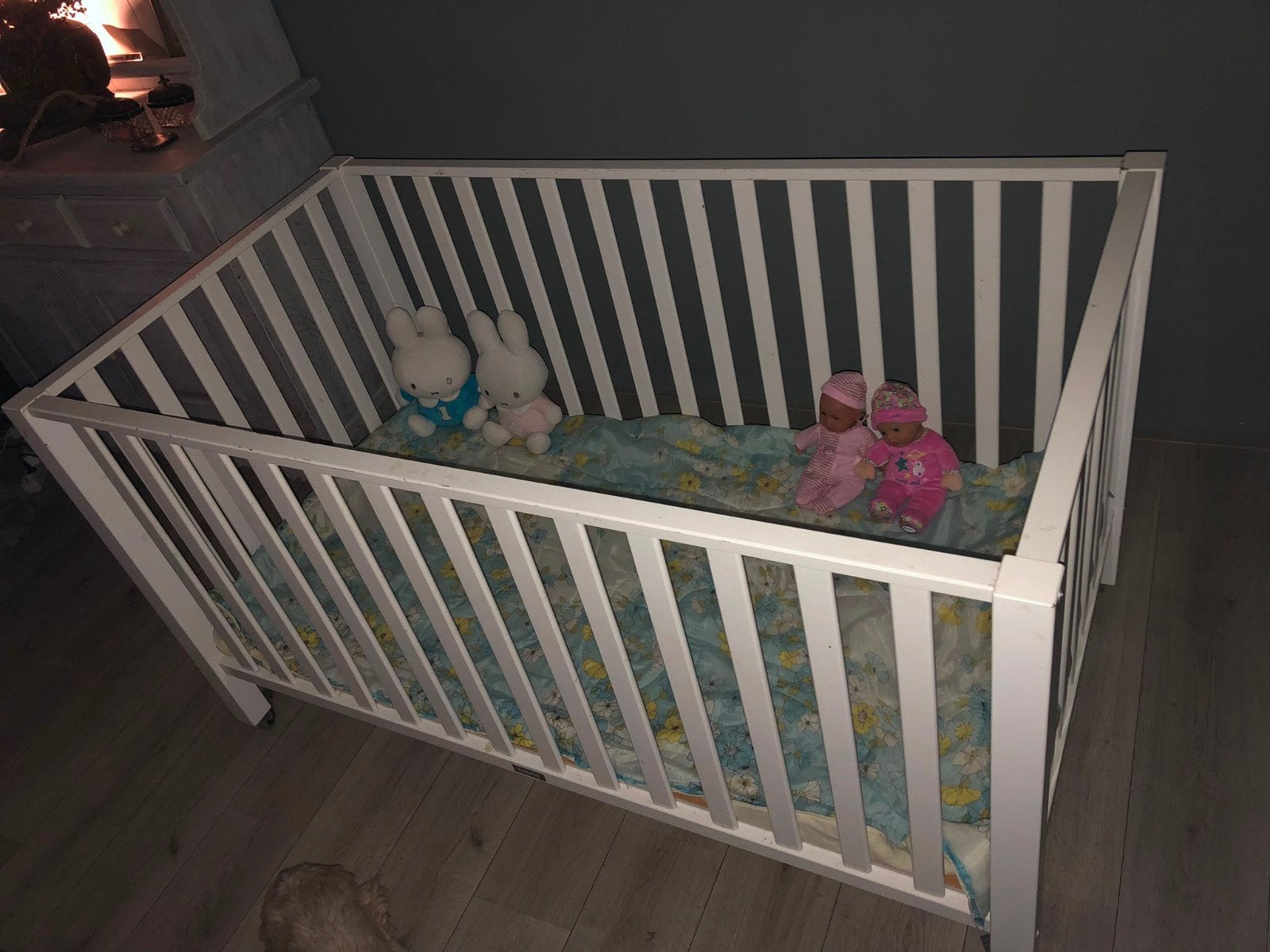 mooie tweeling box, Kinderen en Baby's, Boxen, Ophalen, Zo goed als nieuw, Rechthoekig, Wieltjes