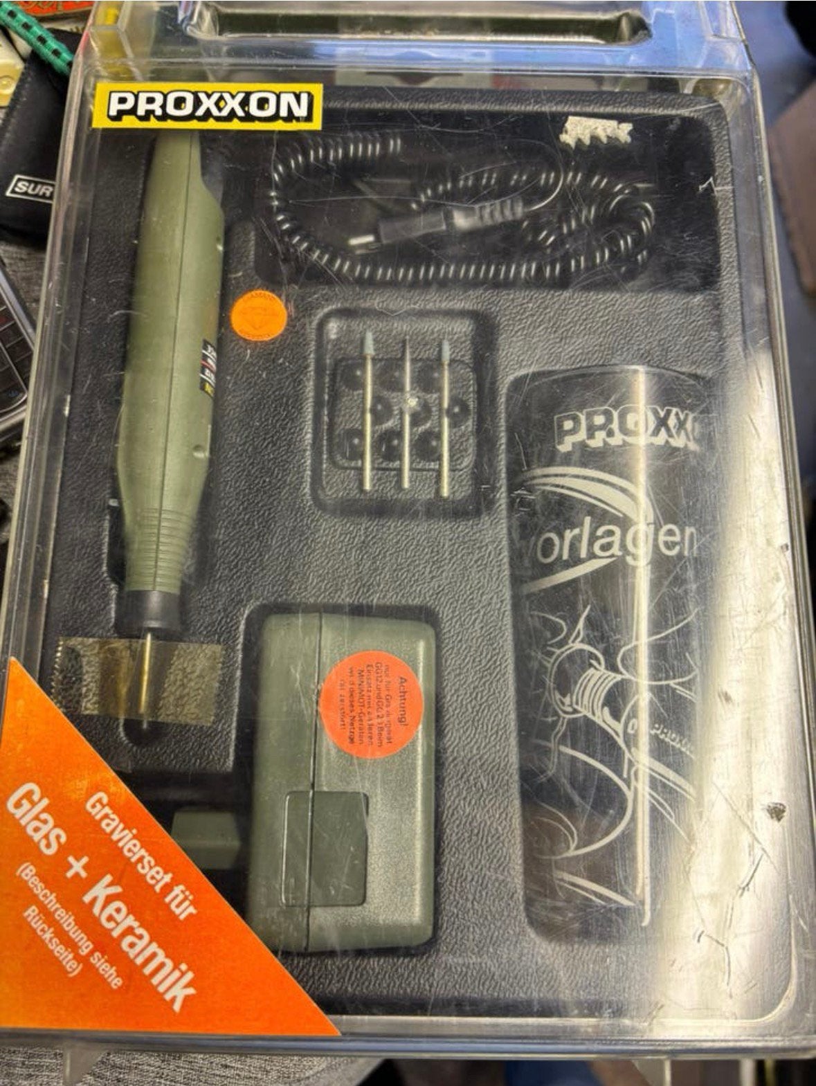 PROXXON, MICROMOT - Complete graveer set - zo goed als nieuw, Doe-het-zelf en Verbouw, Gereedschap | Freesmachines, Ophalen of Verzenden