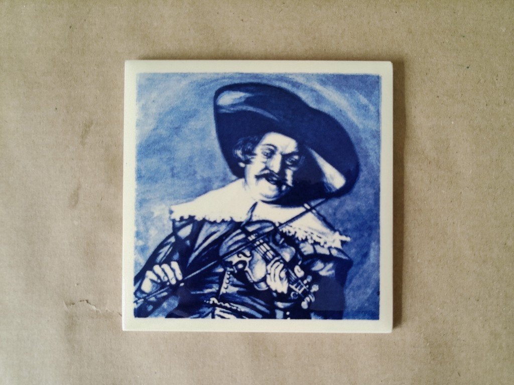 Vintage tegel met 17e-eeuwse schilderij 19euro per stuk11x11, Ophalen of Verzenden