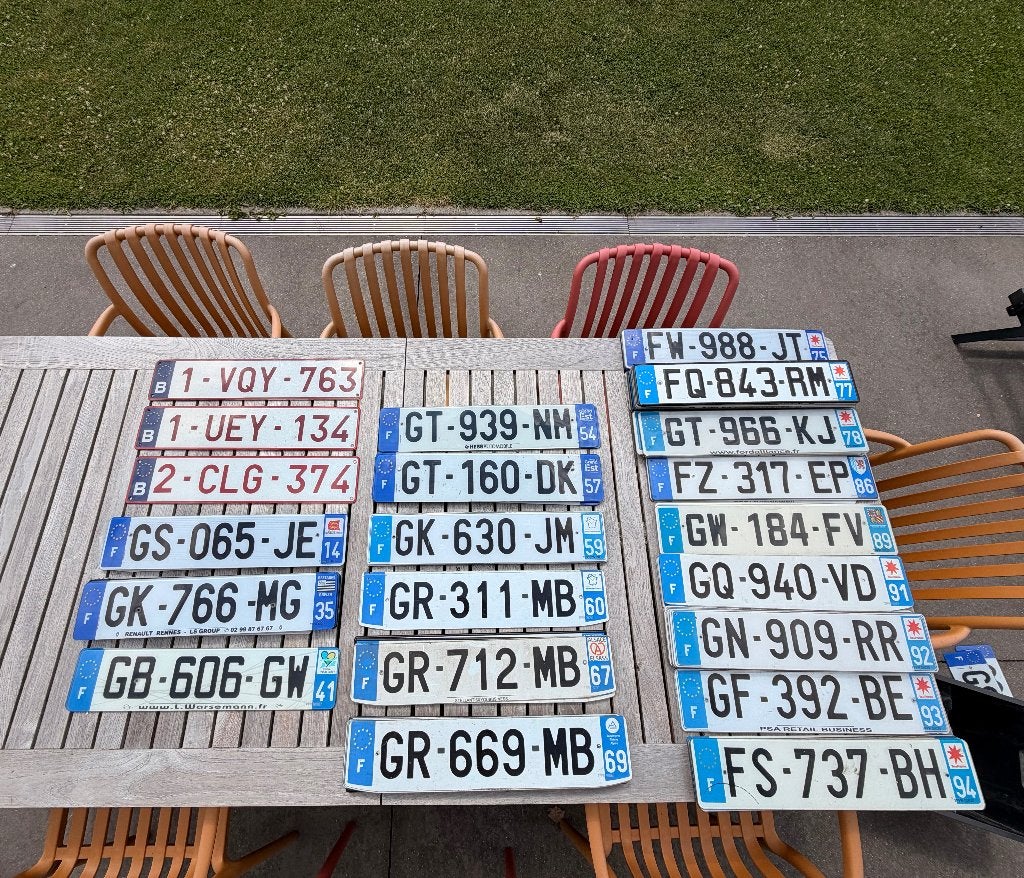 Franse nummerplaten, Ophalen, Zo goed als nieuw, Auto's