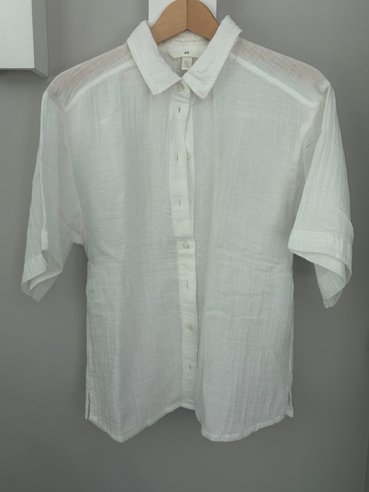 Witte mousseline blouse maat S, Ophalen of Verzenden, Zo goed als nieuw, Maat 36 (S), Wit