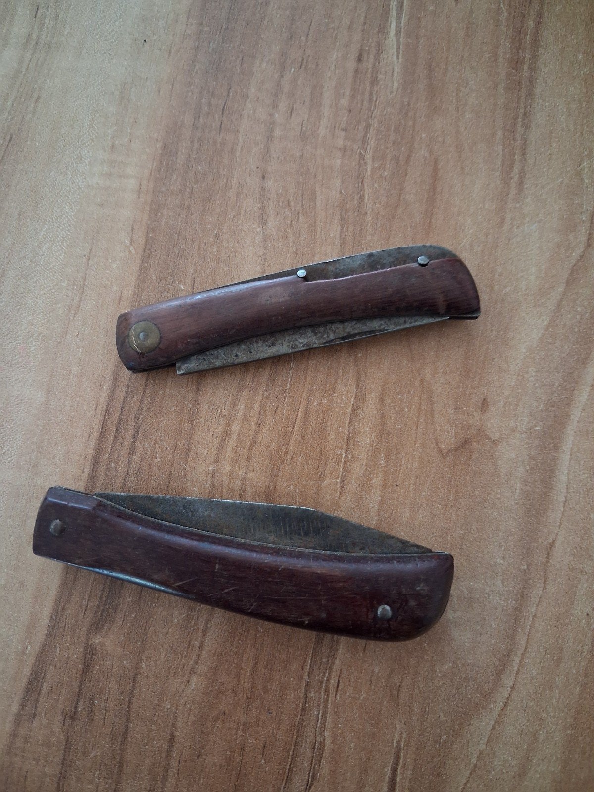 2 Antieke Zakmessen - Hout en Metaal, Ophalen