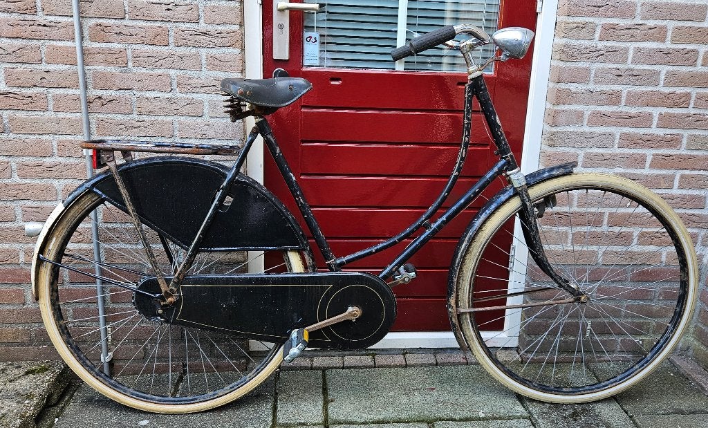 Antieke omafiets, fietst nog, werkend licht., Ophalen, Terugtraprem, Jaren '60 of nieuwer, Omafiets