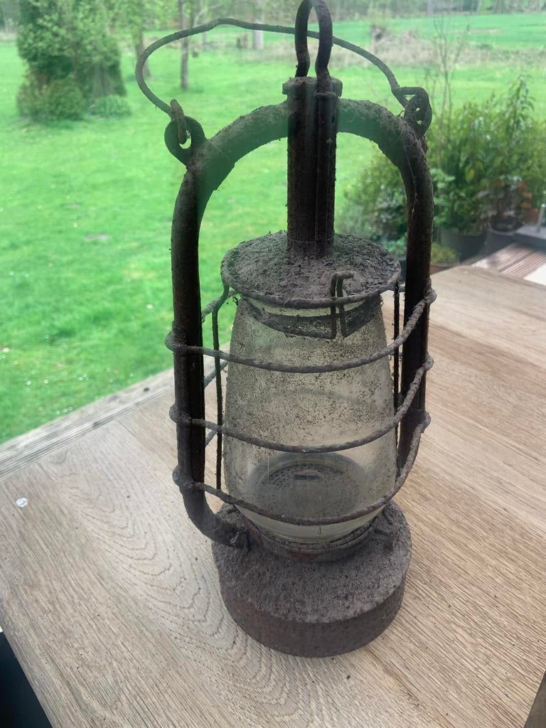 Oude vintage mijnwerkerslamp - Authentieke decoratie, Ophalen of Verzenden