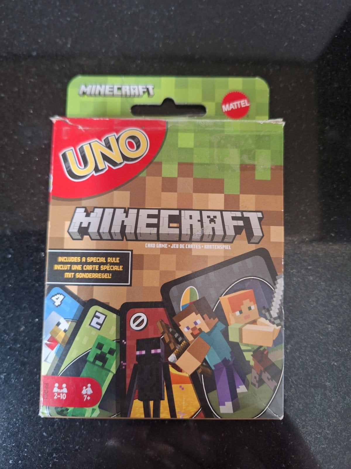 UNO Minecraft Kaartspel - Gebruikt maar netjes, Een of twee spelers, Ophalen, Gebruikt, Mattel